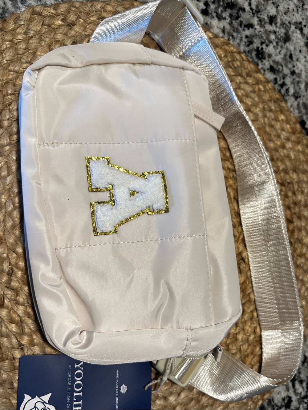 Yoolife Women's Nylon Cream Crossbody Belt Bag with Strap